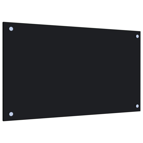 vidaXL Stänkskydd svart 70x40 cm härdat glas