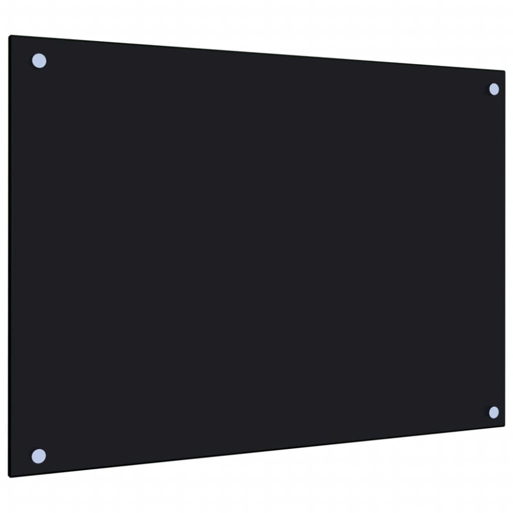 Produktbild för Stänkskydd svart 70x50 cm härdat glas