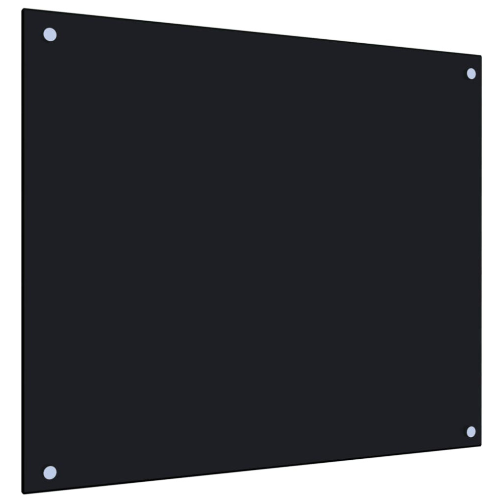 Produktbild för Stänkskydd svart 70x60 cm härdat glas