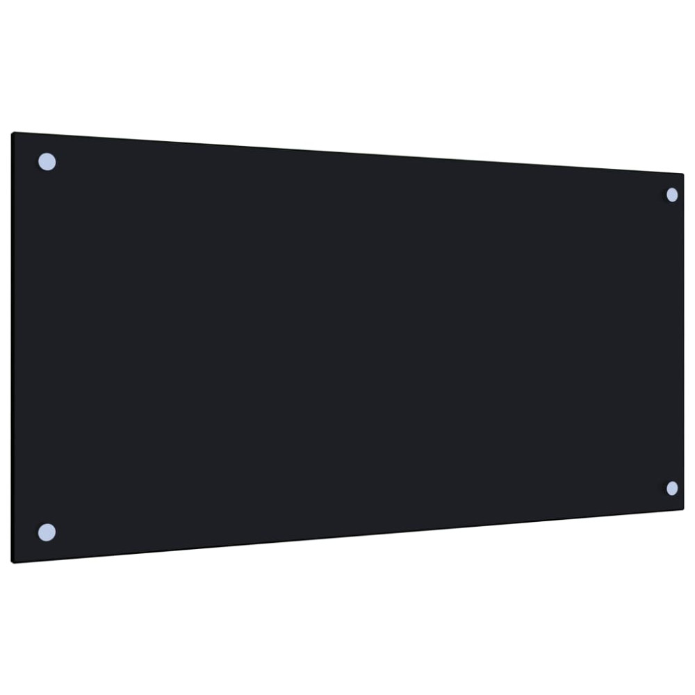 Produktbild för Stänkskydd svart 80x40 cm härdat glas