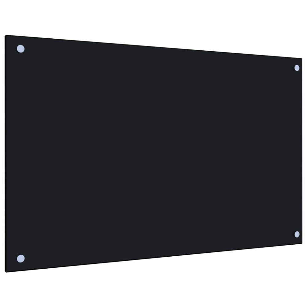 Produktbild för Stänkskydd svart 80x50 cm härdat glas