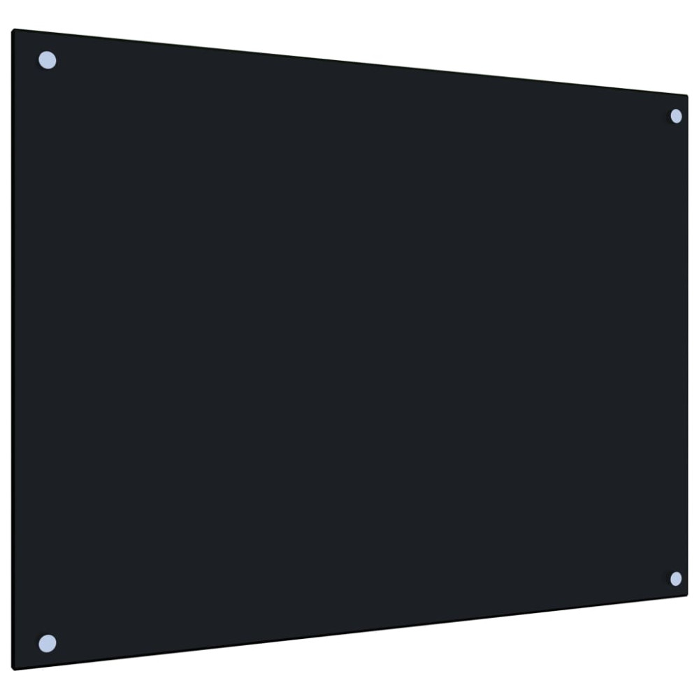 Produktbild för Stänkskydd svart 80x60 cm härdat glas