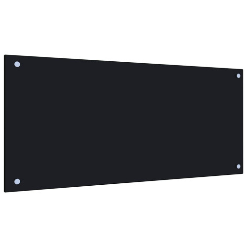 vidaXL Stänkskydd svart 90x40 cm härdat glas