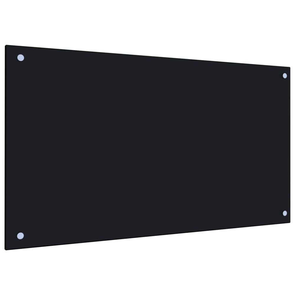 Produktbild för Stänkskydd svart 90x50 cm härdat glas