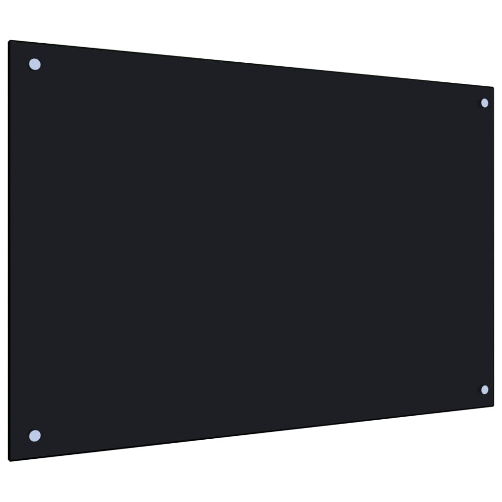 Produktbild för Stänkskydd svart 90x60 cm härdat glas