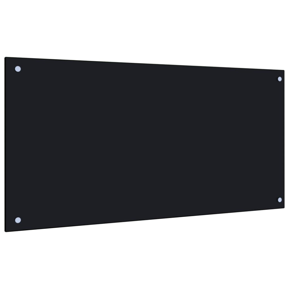 Produktbild för Stänkskydd svart 100x50 cm härdat glas