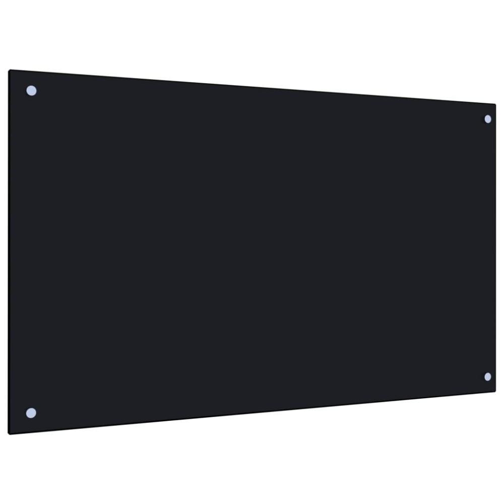 Produktbild för Stänkskydd svart 100x60 cm härdat glas