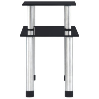 Produktbild för Kökshylla svart 45x16x26 cm härdat glas