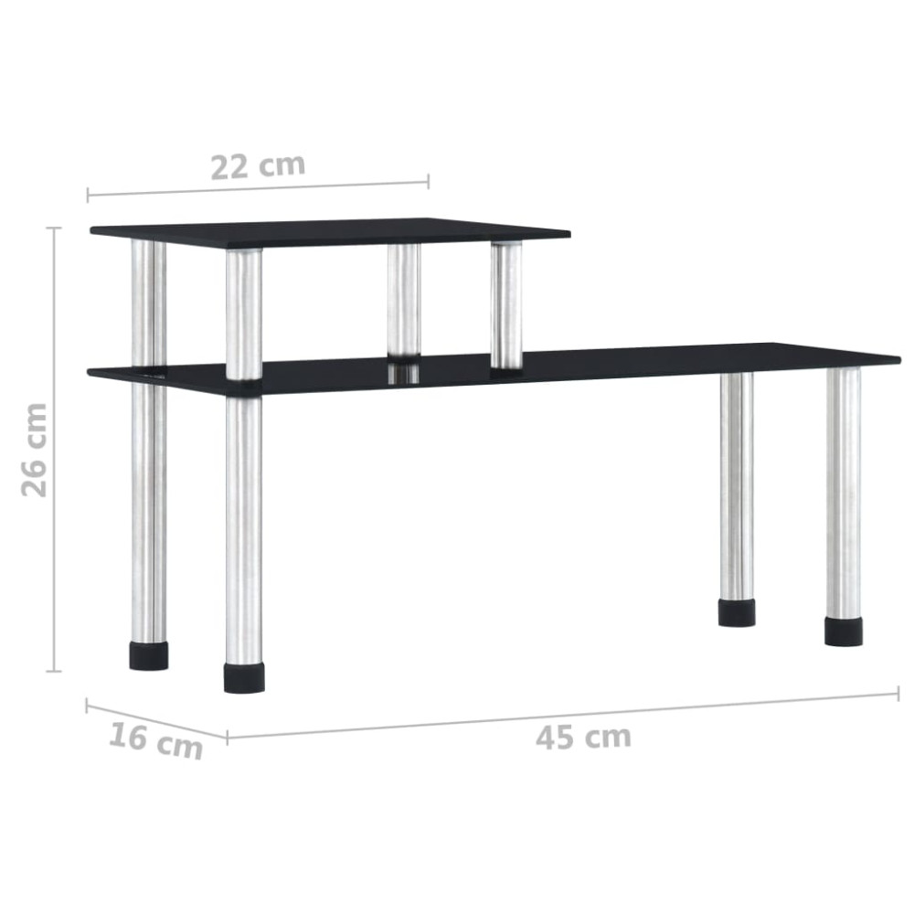 Produktbild för Kökshylla svart 45x16x26 cm härdat glas