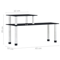 Produktbild för Kökshylla svart 45x16x26 cm härdat glas