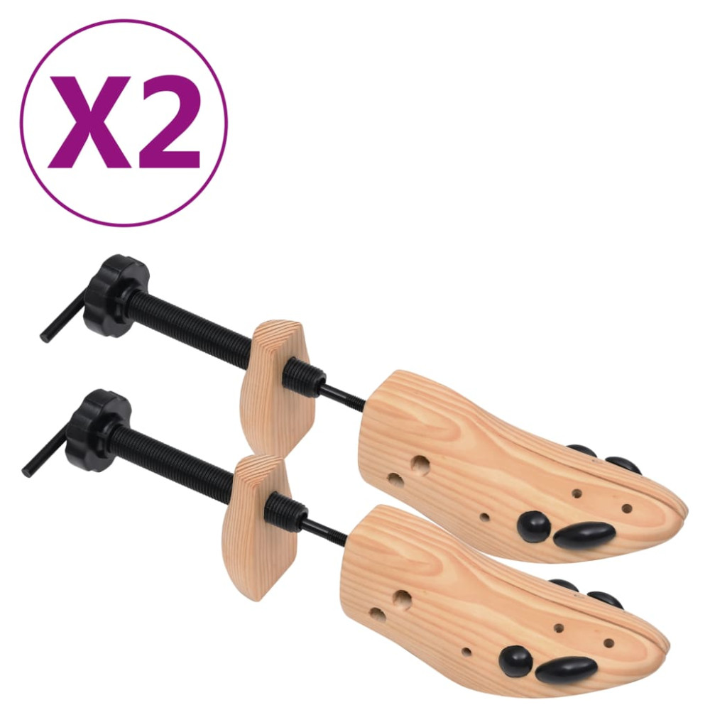 Produktbild för Skoblock 2 par stl. 41-46 massiv furu