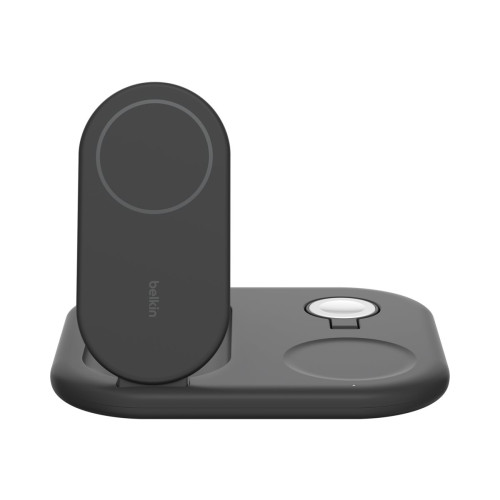 Belkin International Belkin BoostCharge 3-in-1 trådlöst laddställ - magnetisk, hopfällbar, med Qi2 - + växelströmsadapter - 15 watt