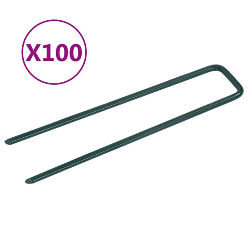 vidaXL Spikar för konstgräs 100 st U-formad järn - Övrigt inom bygg