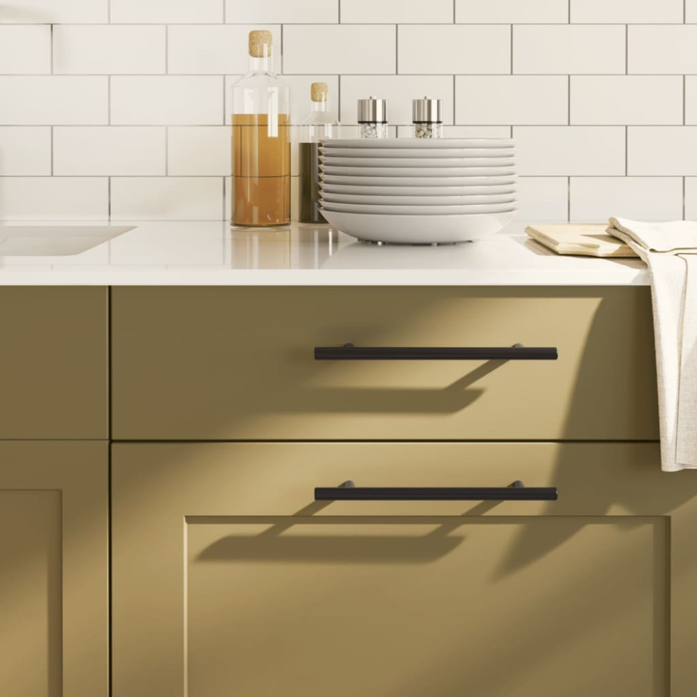 Produktbild för Skåphandtag 20 st svart 160 mm rostfritt stål