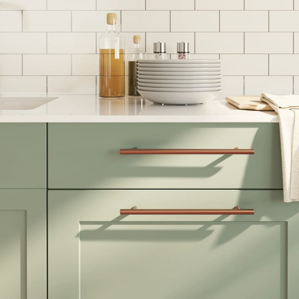 Produktbild för Skåphandtag 10 st brons 224 mm rostfritt stål