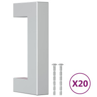 Produktbild för Skåphandtag 20 st silver 64 mm rostfritt stål