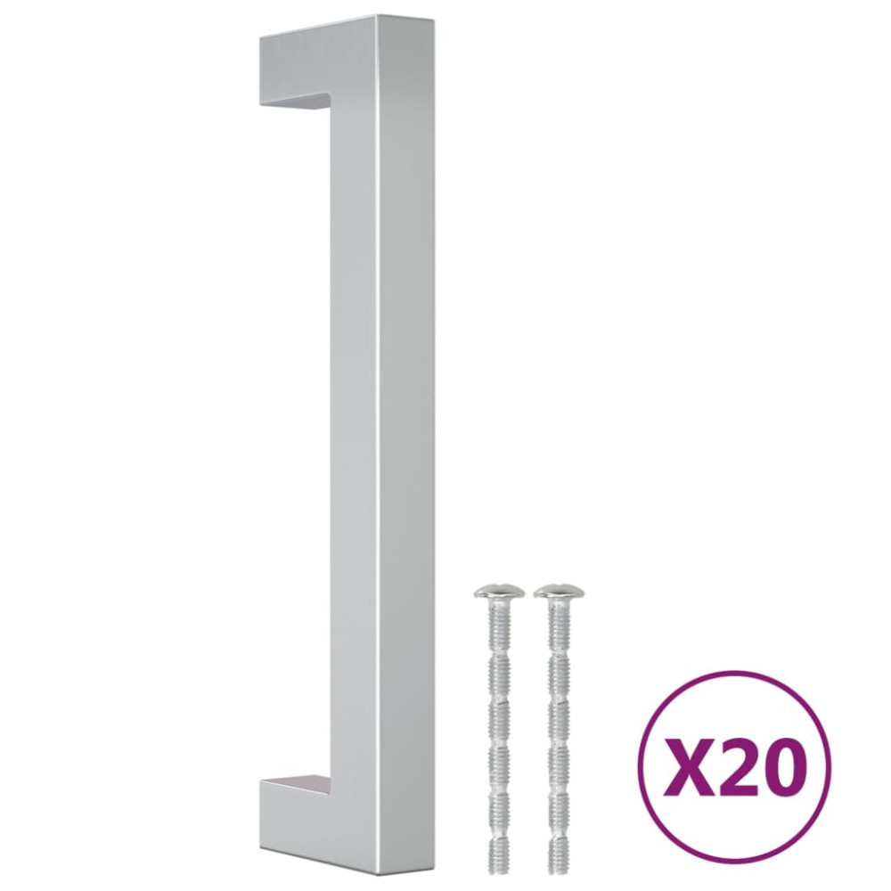 Produktbild för Skåphandtag 20 st silver 128 mm rostfritt stål