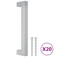 Produktbild för Skåphandtag 20 st silver 128 mm rostfritt stål