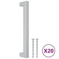 Produktbild för Skåphandtag 20 st silver 160 mm rostfritt stål