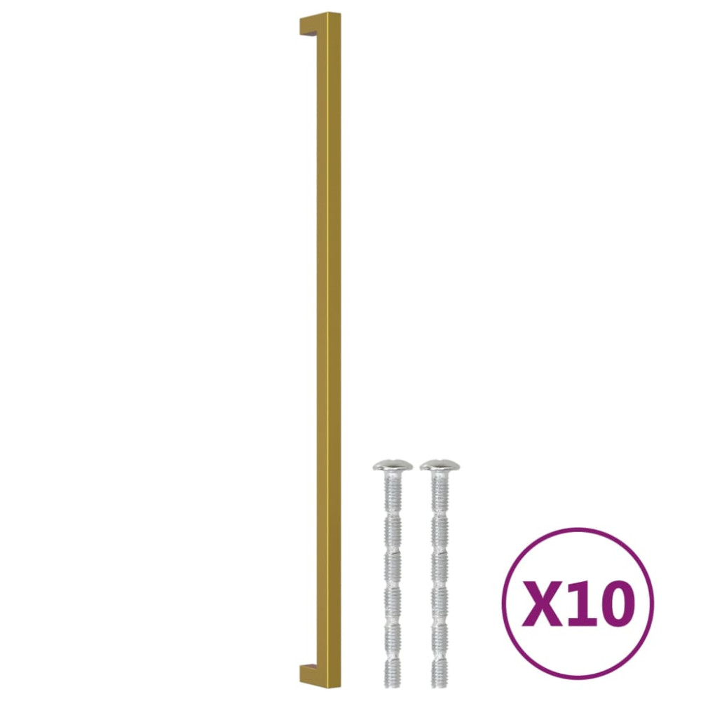 Produktbild för Skåphandtag 10 st guld 480 mm rostfritt stål