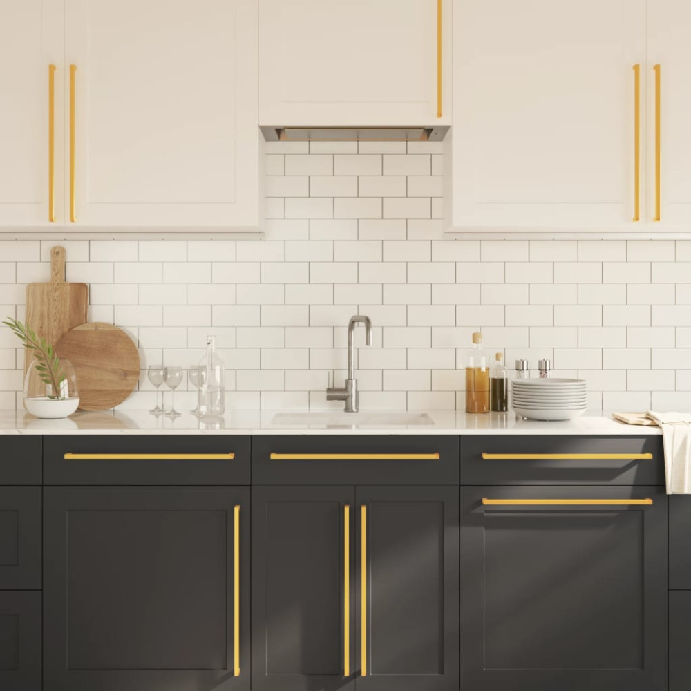Produktbild för Skåphandtag 10 st guld 480 mm rostfritt stål