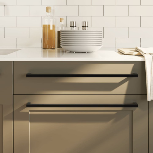 vidaXL Skåphandtag 10 st svart 480 mm rostfritt stål