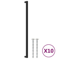 Produktbild för Skåphandtag 10 st svart 480 mm rostfritt stål