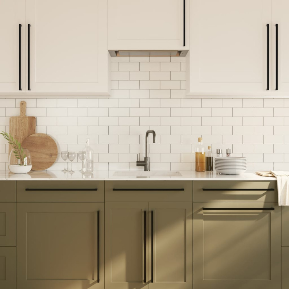 Produktbild för Skåphandtag 10 st svart 480 mm rostfritt stål