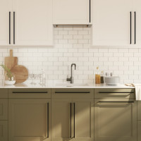 Produktbild för Skåphandtag 10 st svart 480 mm rostfritt stål