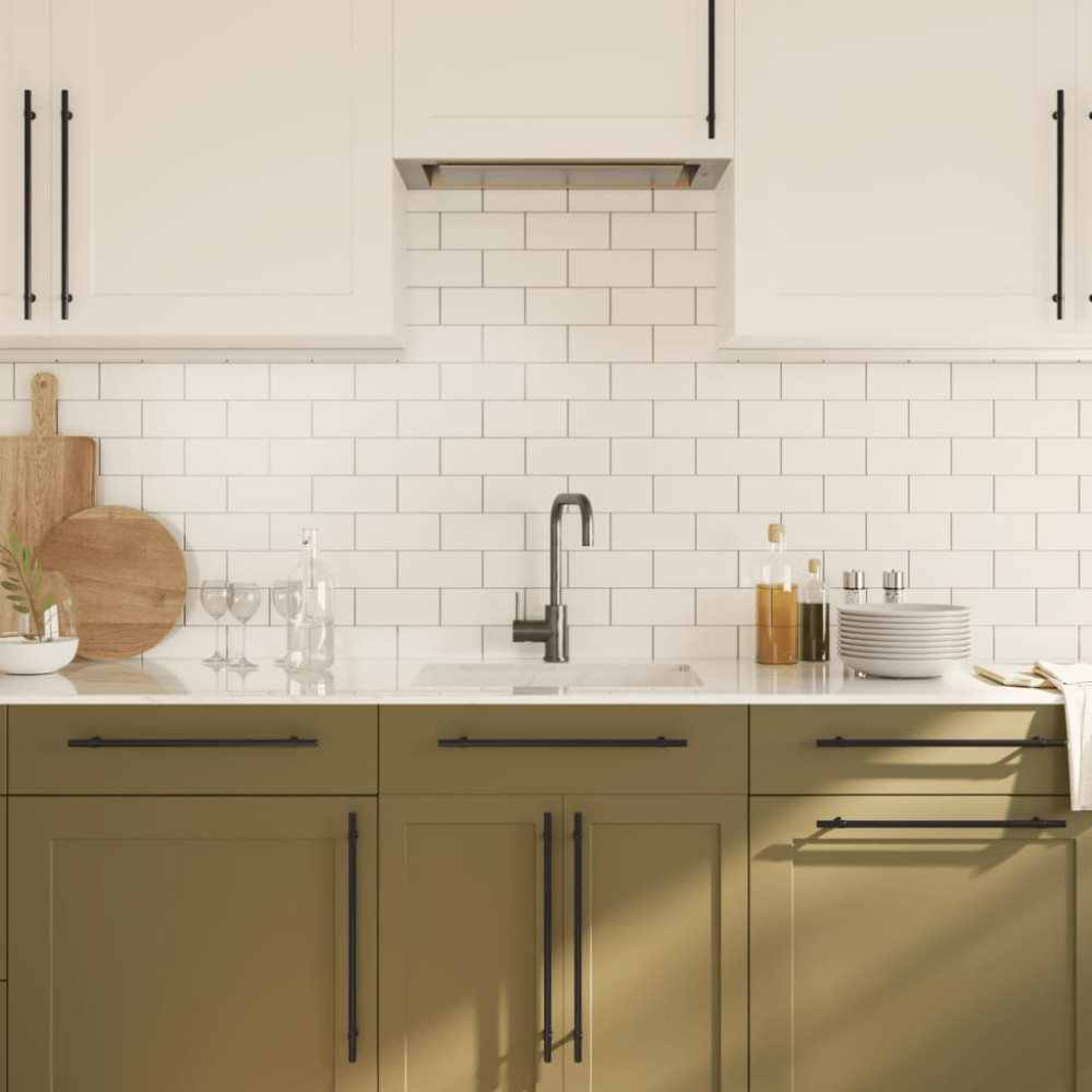Produktbild för Skåphandtag 10 st svart 320 mm rostfritt stål