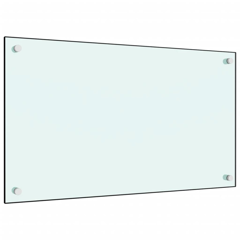 Produktbild för Stänkskydd 2 st vit 70x40 cm härdat glas