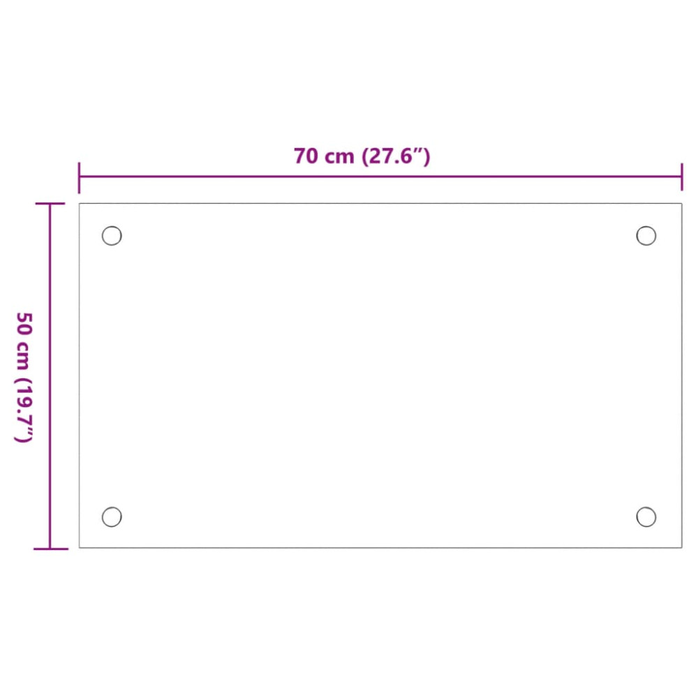 Produktbild för Stänkskydd 2 st vit 70x50 cm härdat glas