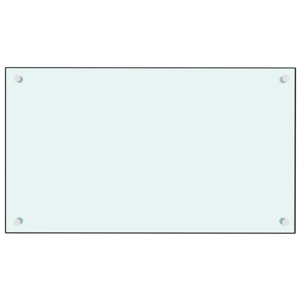 Produktbild för Stänkskydd 2 st vit 70x60 cm härdat glas