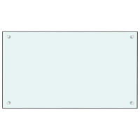 Produktbild för Stänkskydd 2 st vit 70x60 cm härdat glas