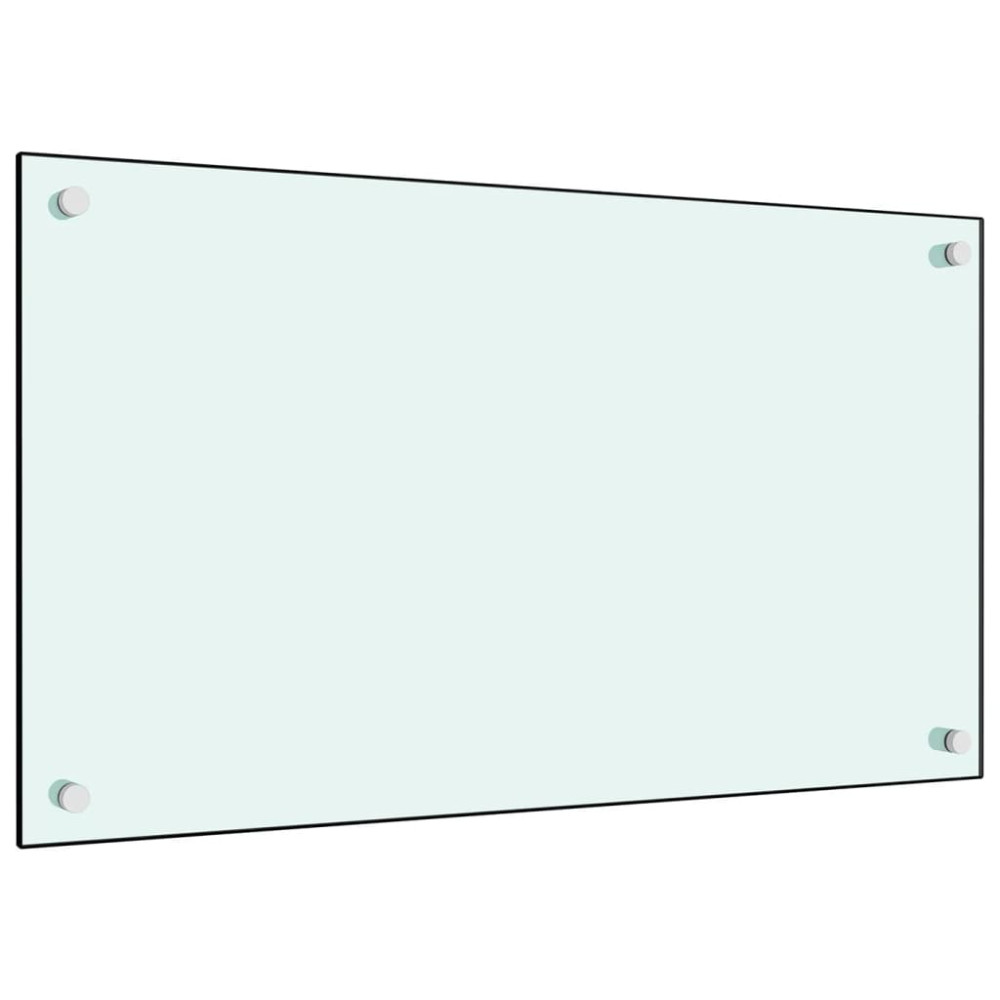 Produktbild för Stänkskydd 2 st vit 70x60 cm härdat glas