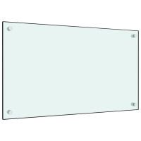 Produktbild för Stänkskydd 2 st vit 70x60 cm härdat glas