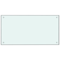 Produktbild för Stänkskydd 2 st vit 80x60 cm härdat glas