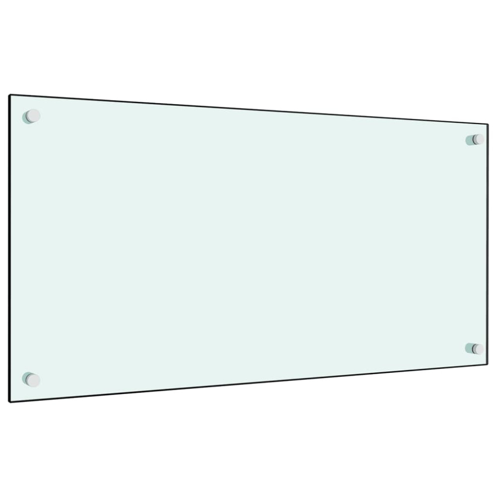 Produktbild för Stänkskydd 2 st vit 80x60 cm härdat glas