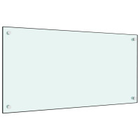 Produktbild för Stänkskydd 2 st vit 80x60 cm härdat glas