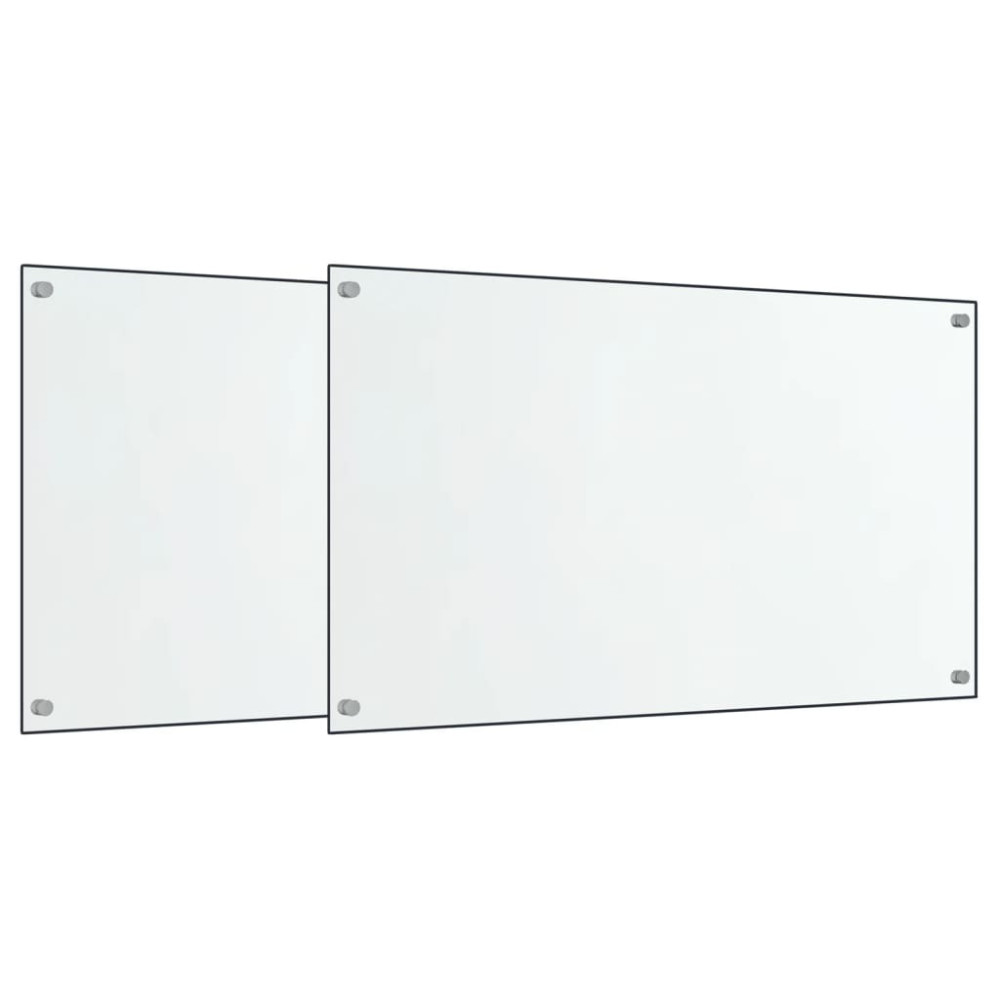 Produktbild för Stänkskydd 2 st transparent 70x40 cm härdat glas
