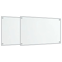 Produktbild för Stänkskydd 2 st transparent 70x40 cm härdat glas