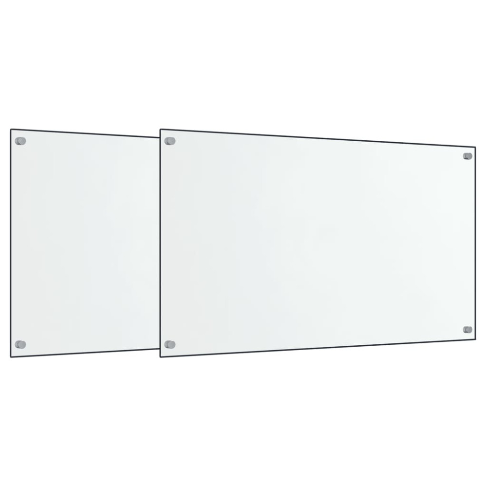 Produktbild för Stänkskydd 2 st transparent 70x50 cm härdat glas