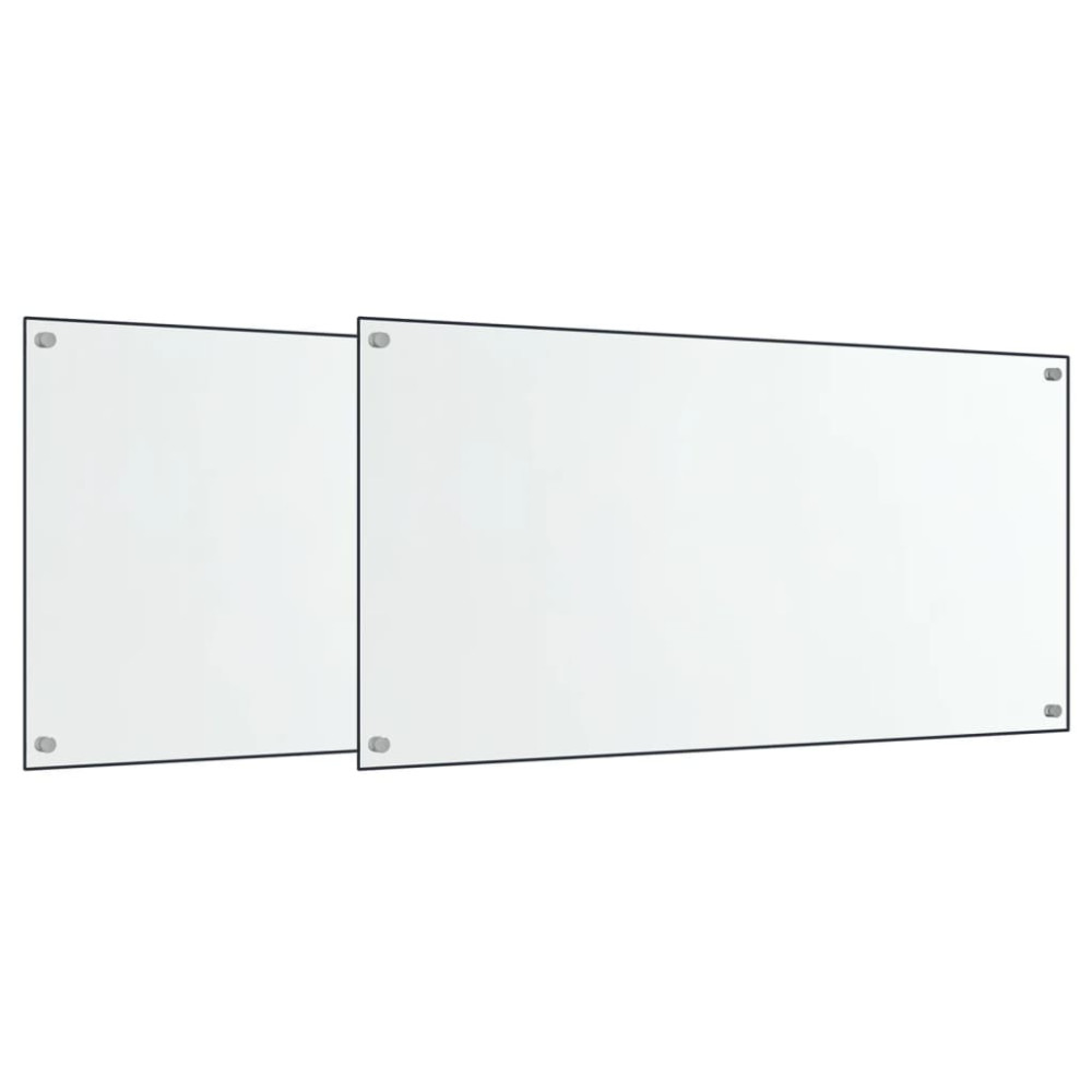 Produktbild för Stänkskydd 2 st transparent 80x40 cm härdat glas