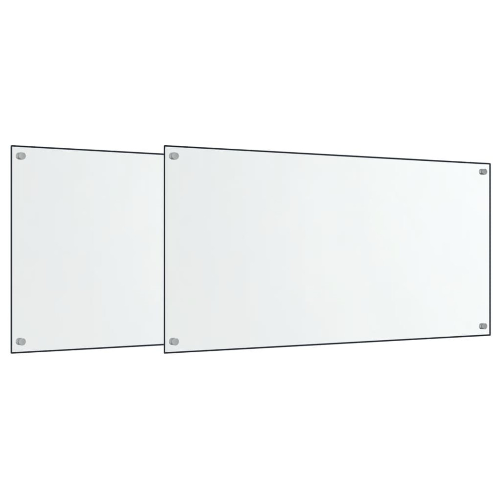 Produktbild för Stänkskydd 2 st transparent 80x50 cm härdat glas