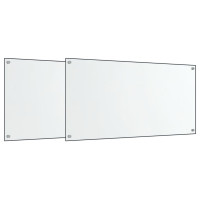 Produktbild för Stänkskydd 2 st transparent 80x50 cm härdat glas