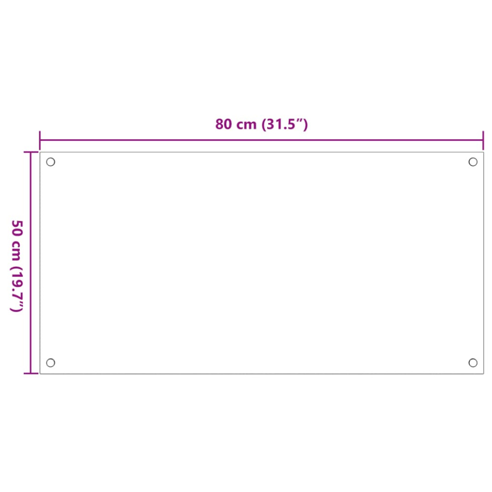 Produktbild för Stänkskydd 2 st transparent 80x50 cm härdat glas