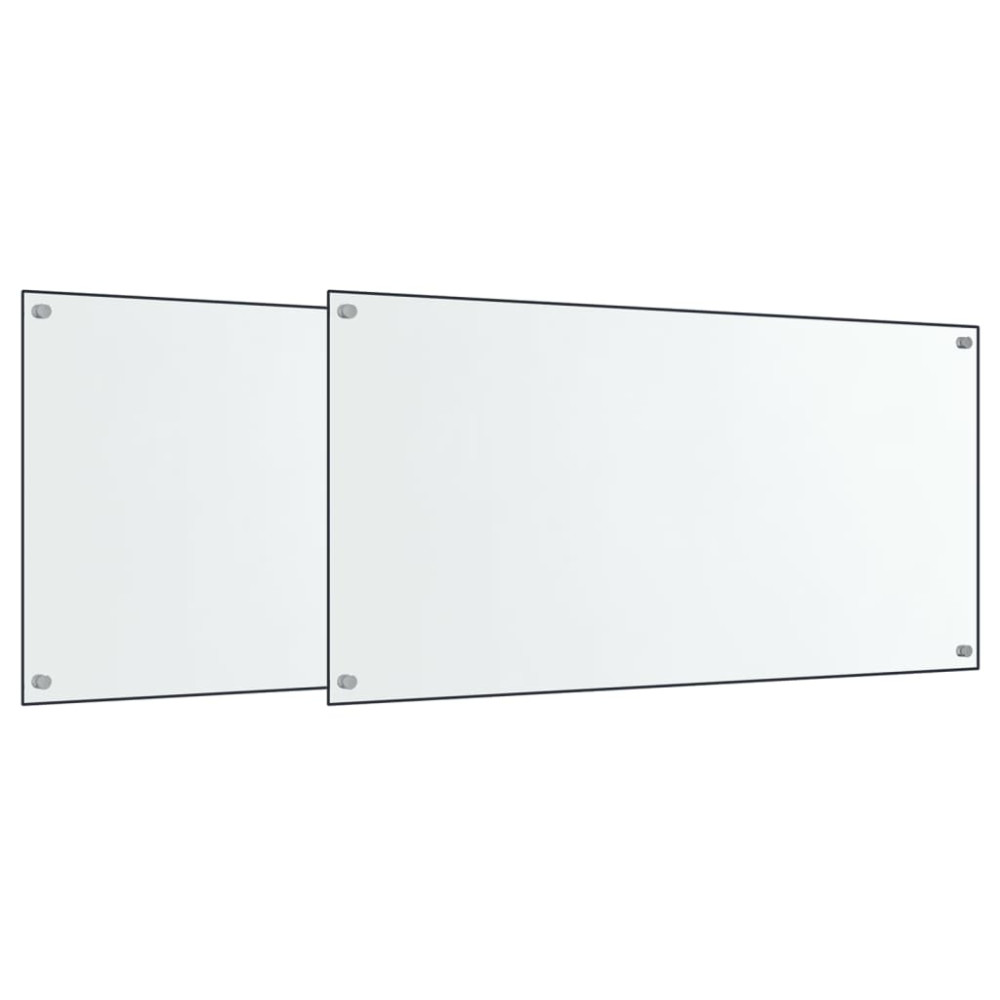 Produktbild för Stänkskydd 2 st transparent 80x60 cm härdat glas