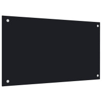 Produktbild för Stänkskydd 2 st svart 70x40 cm härdat glas