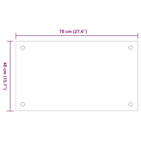 Produktbild för Stänkskydd 2 st svart 70x40 cm härdat glas