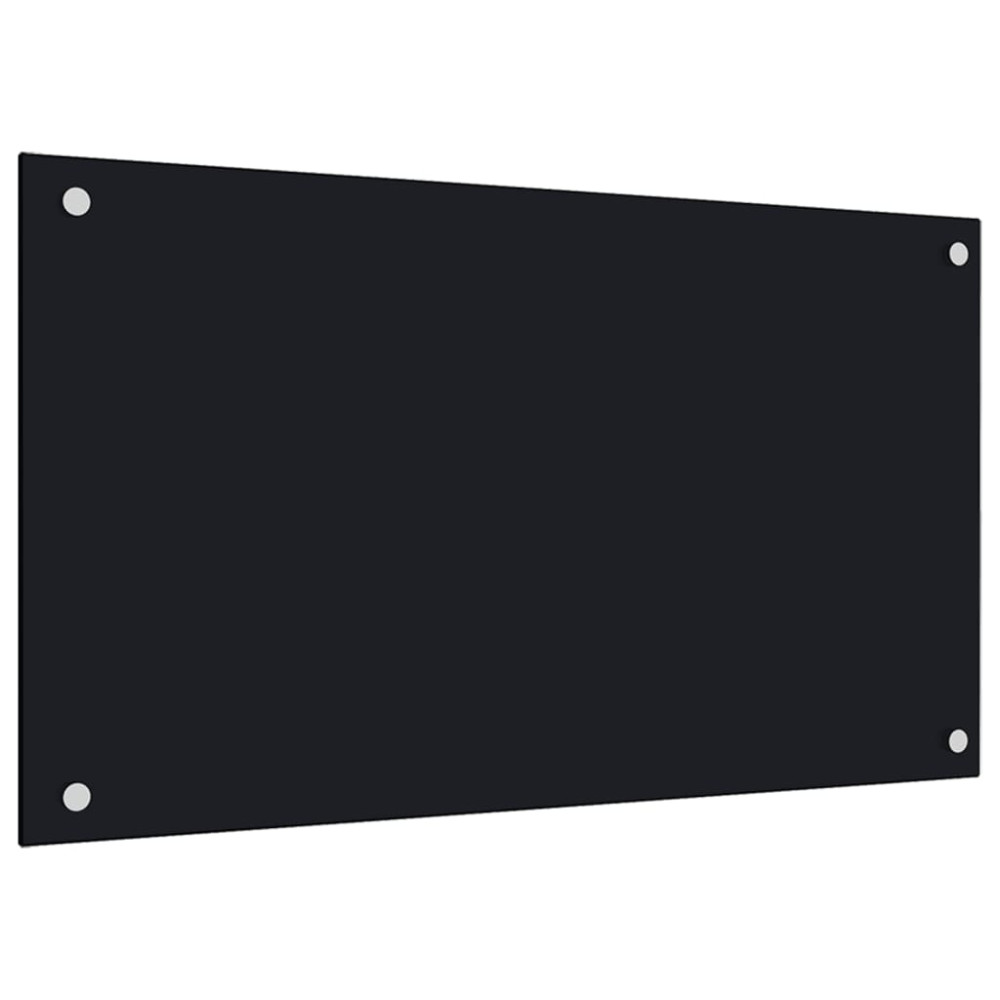 Produktbild för Stänkskydd 2 st svart 70x50 cm härdat glas